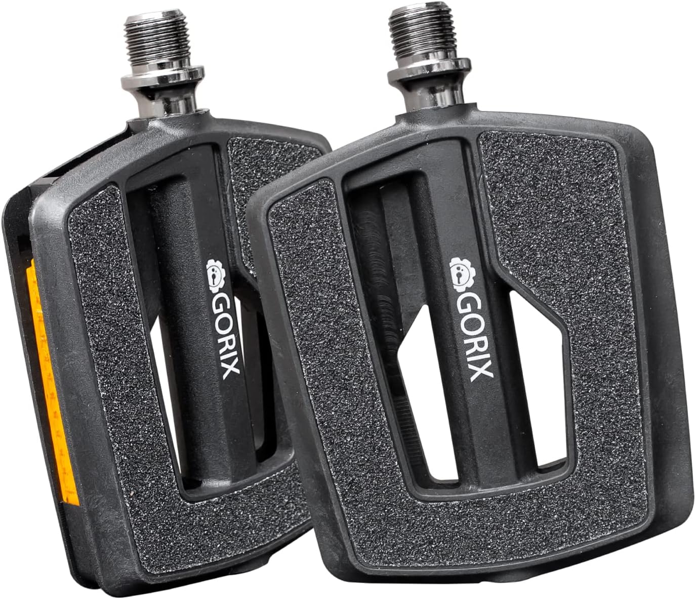 GORIX Bike Flat Pedals Wide Non-Slick with Reflector Grip Tape Road Mountain MTB Bicycle(GX-F558)