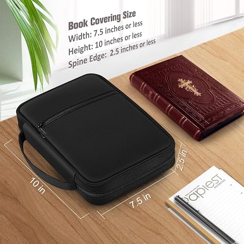 FINPAC Bible Cover, Slashproof Carrying Book Case Church Bag Bible Protective with Handle and Zippered Pocket for Standard Size Bible, for Mother Father Girls Boys Women Men, - 2
