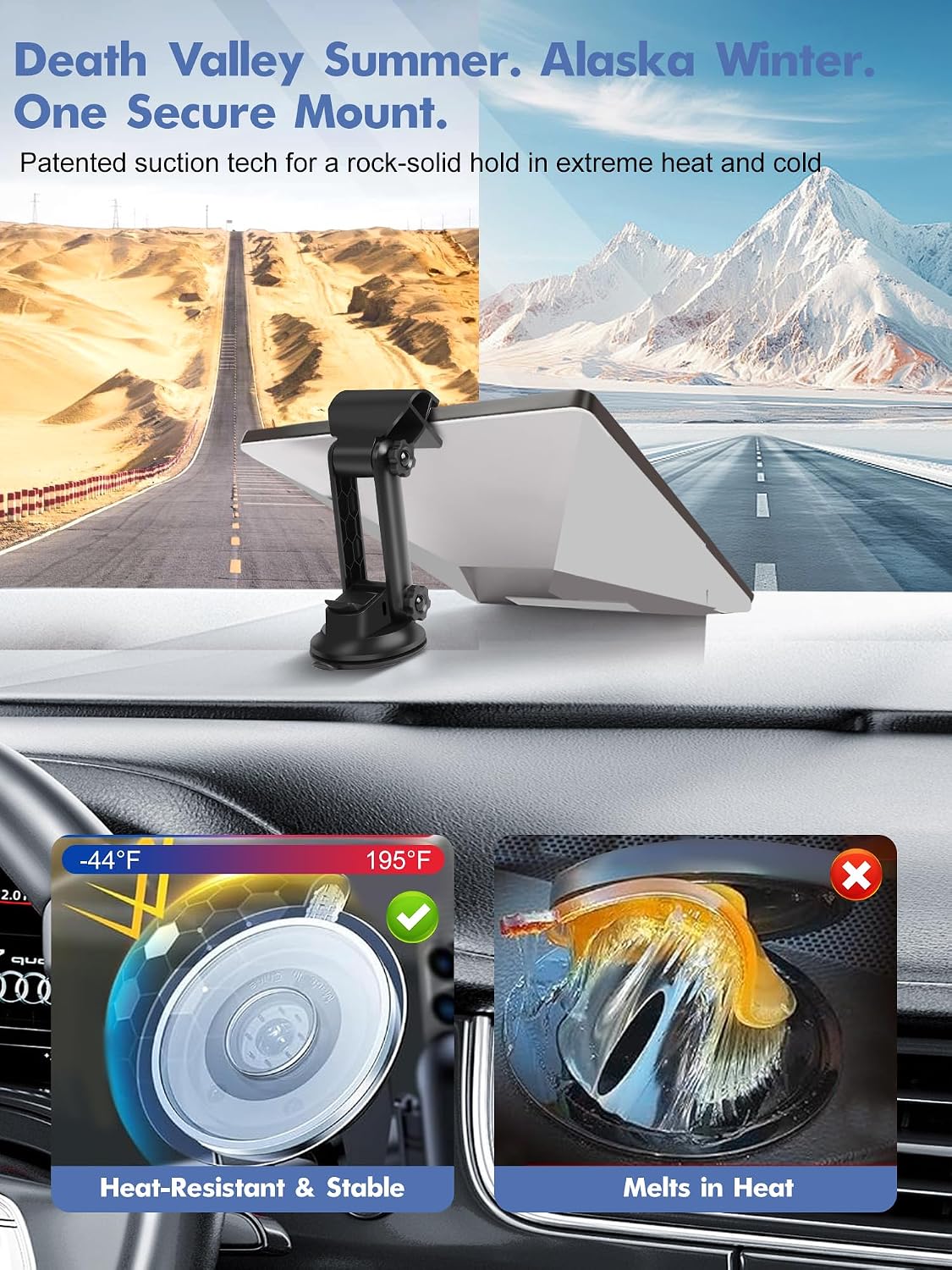 Starlink Mini Car Mount for Dashboard, [Upgraded Strongest Suction & Clip] Starlink Mini Suction Cup Mount, Ultra-Stable Mount
