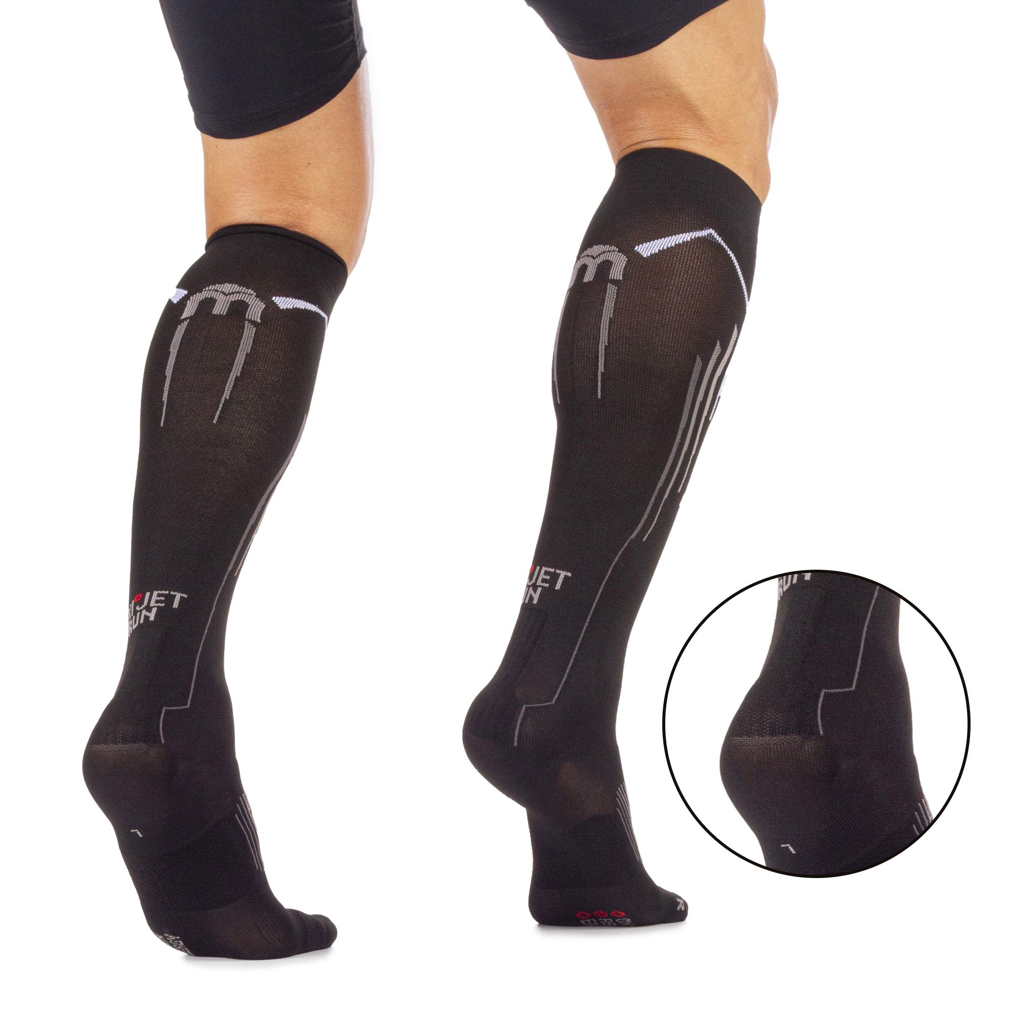 MICO CHAUSETTESS de Course À PIED Longue, en Nylon + Fibre LYCRA, COMPRESSION OXI-JET (+ oxygène + récupération + énergie) 100% Fabriquée en Italie, Pour Homme et Femme