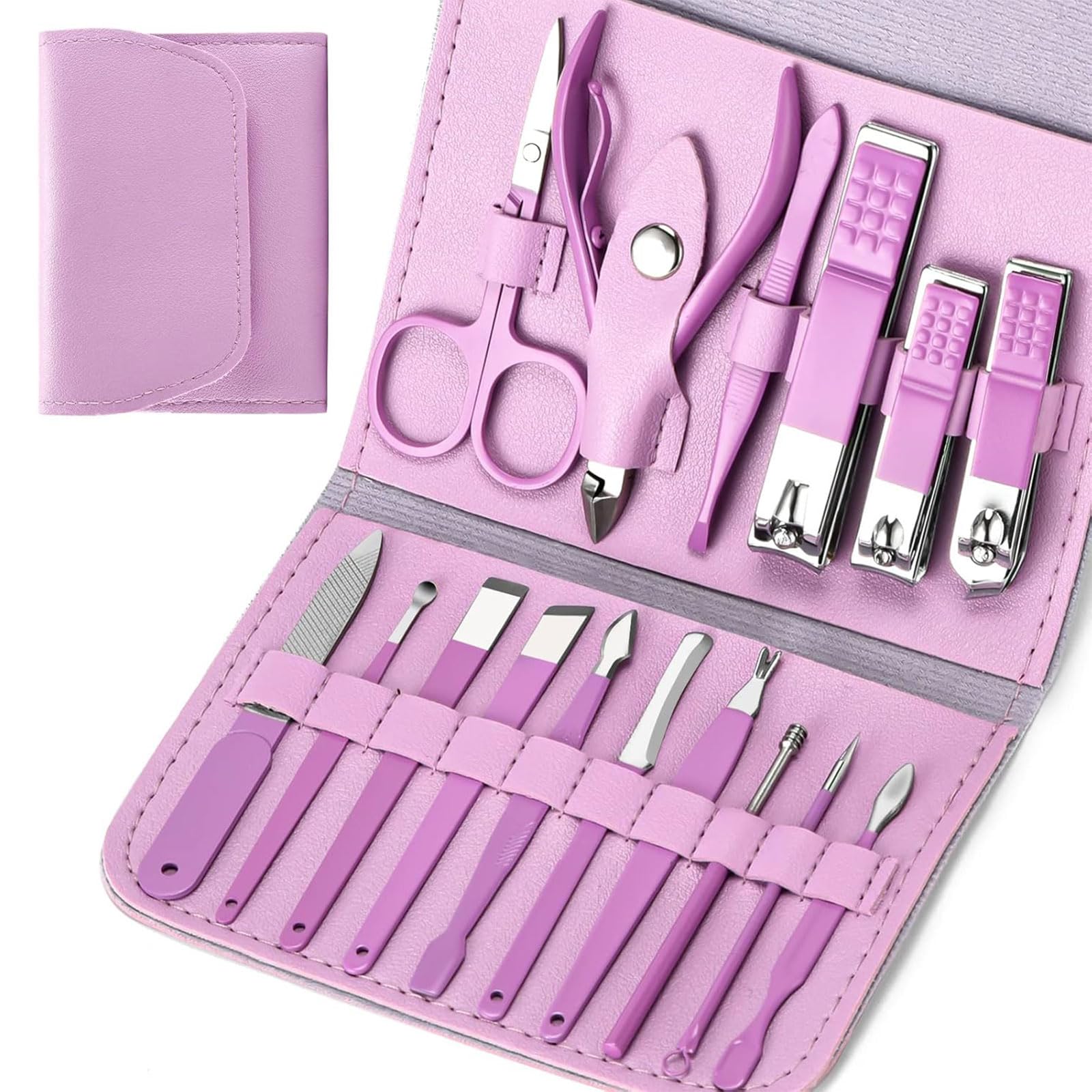 Manicure Set Start Makers Manicure Pedicure Kit Nail Clippers 16 in 1 Professional Stainless Steel Cuticle trimmer Grooming Kit for Men Women with Storage Travel Case