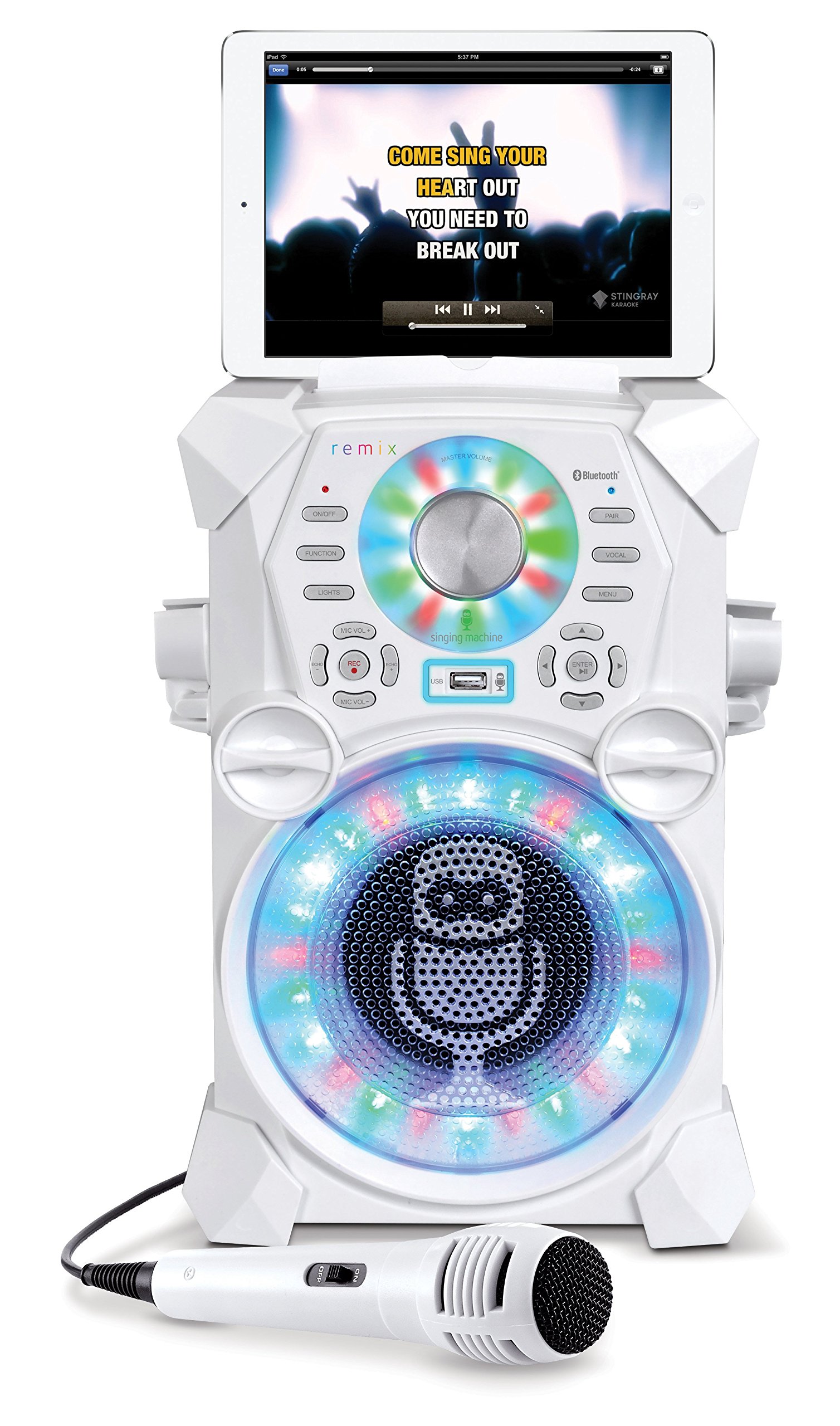 white) - Singing Machine SDL485W REMIX High-Definition Digital