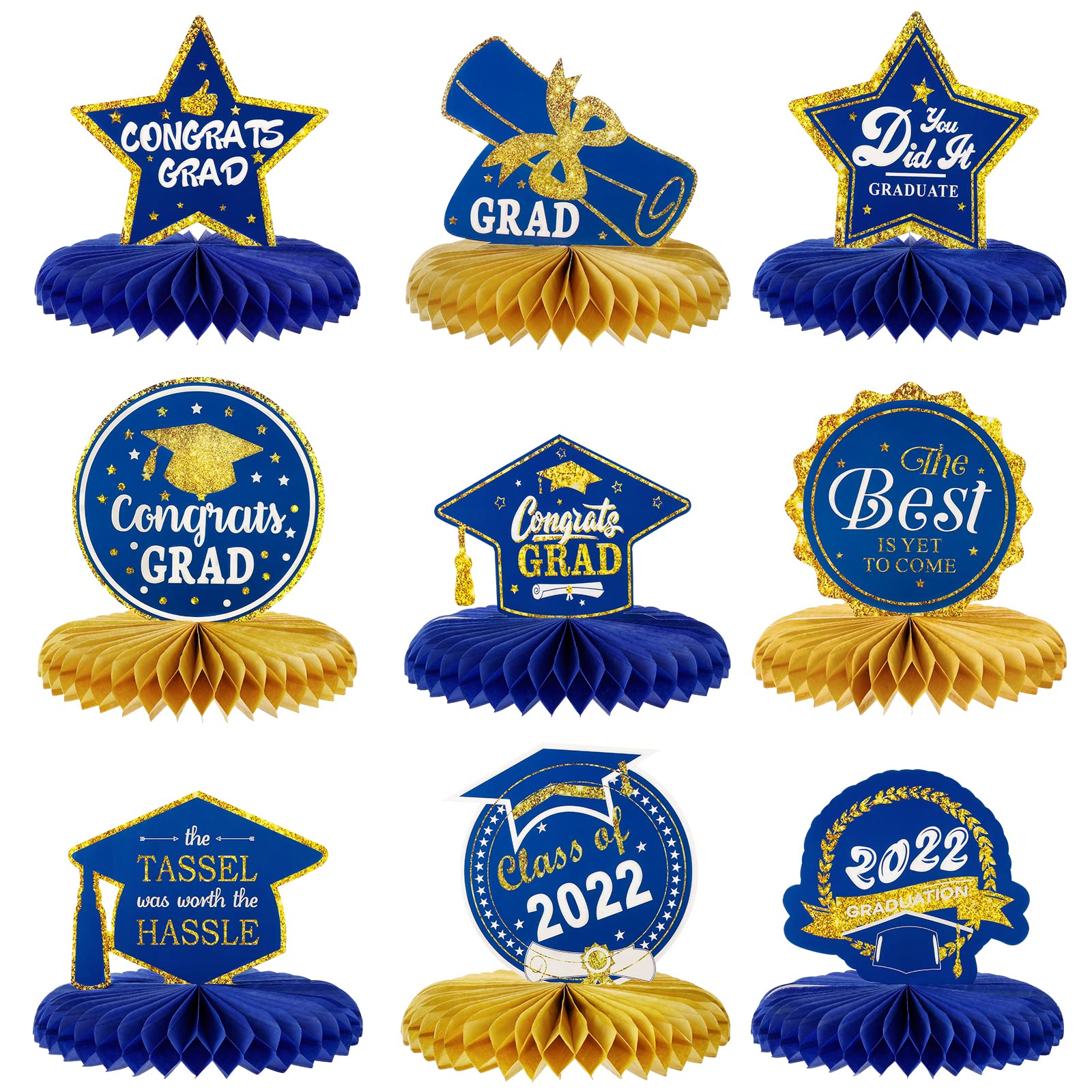 Buy Graduation Centerpieces for Tables 2022 Blue, Congrats Grad Class