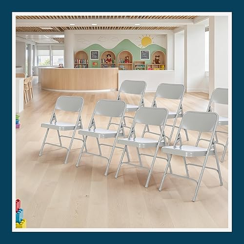 Miniatura 24 de OEF Furnishings Silla plegable de acero con doble bisagra, color beige Beige,Negro -,Azul,Marrón,Gris,Rojo -