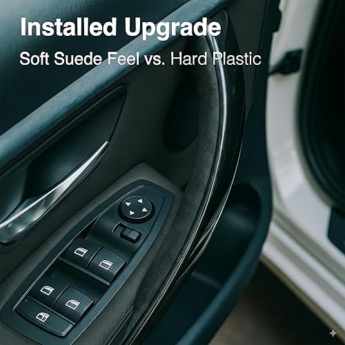 Miniatura 5 de Cubiertas de manija de puerta de gamuza para BMW F30 F32 F80 F82 (2012-2019), mejora interior suave al tacto, ribete de gamuza de microfibra premium