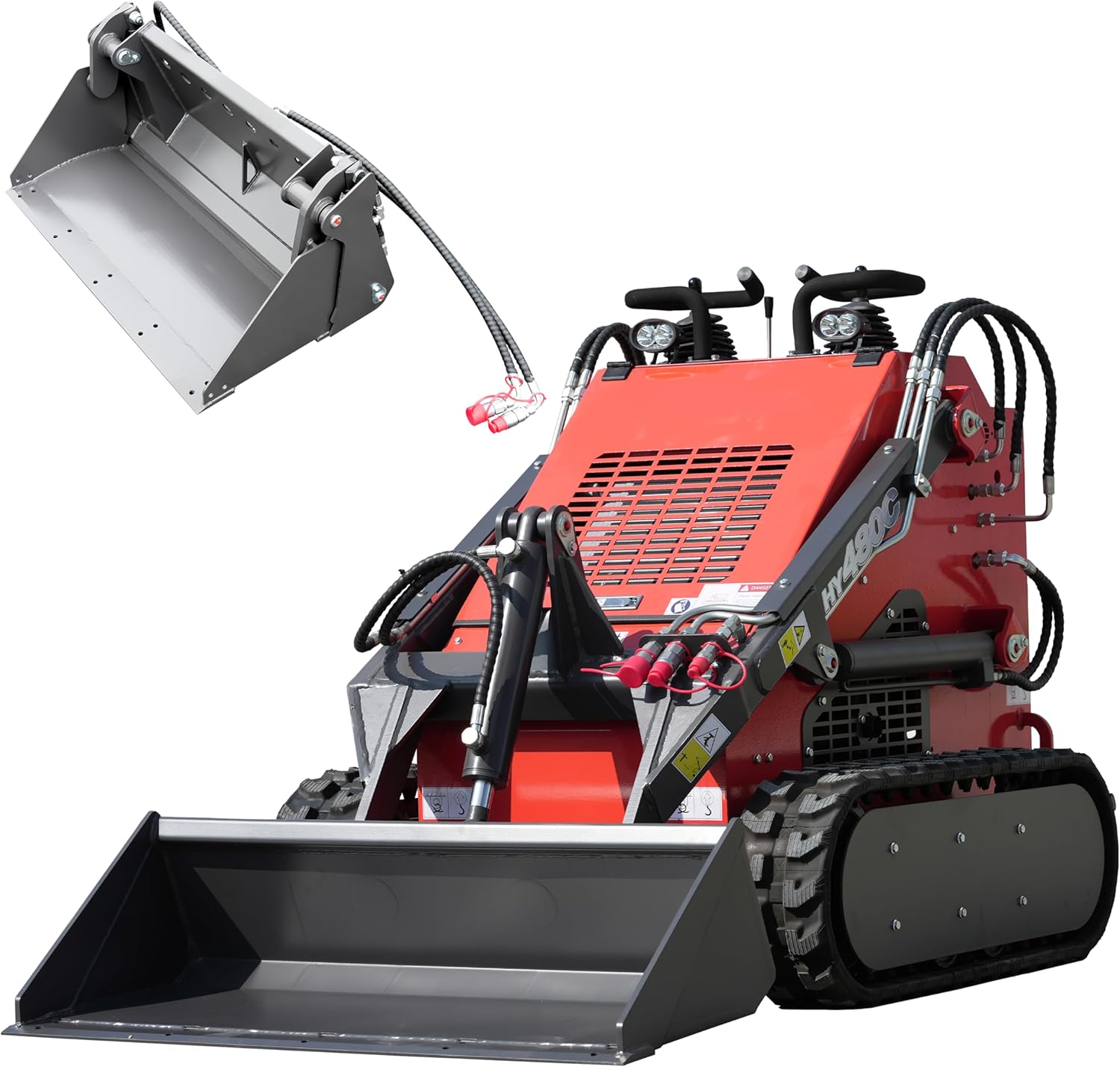 HY480C FREE SHIP/unloading Mini Skid Steer Loader 23HP EPA Engine With 4-IN-1 BUCKET