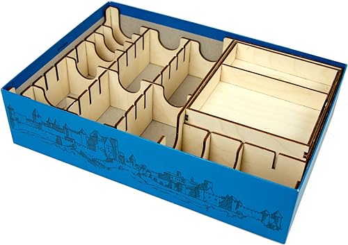 Miniatura 2 de The Broken Token Organizador de juegos de mesa - Caja de almacenamiento de madera compatible con Carcassonne con múltiples bandejas, filas y