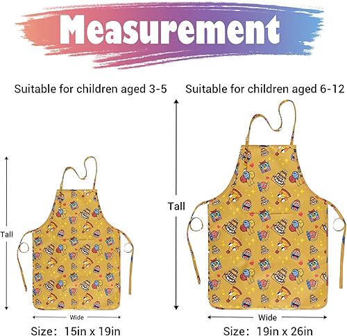 Miniatura 2 de Delantal de arte para niñas, delantal para niños pequeños, delantal para niños, pintura de chef, delantales para niños para cocinar, a prueba de