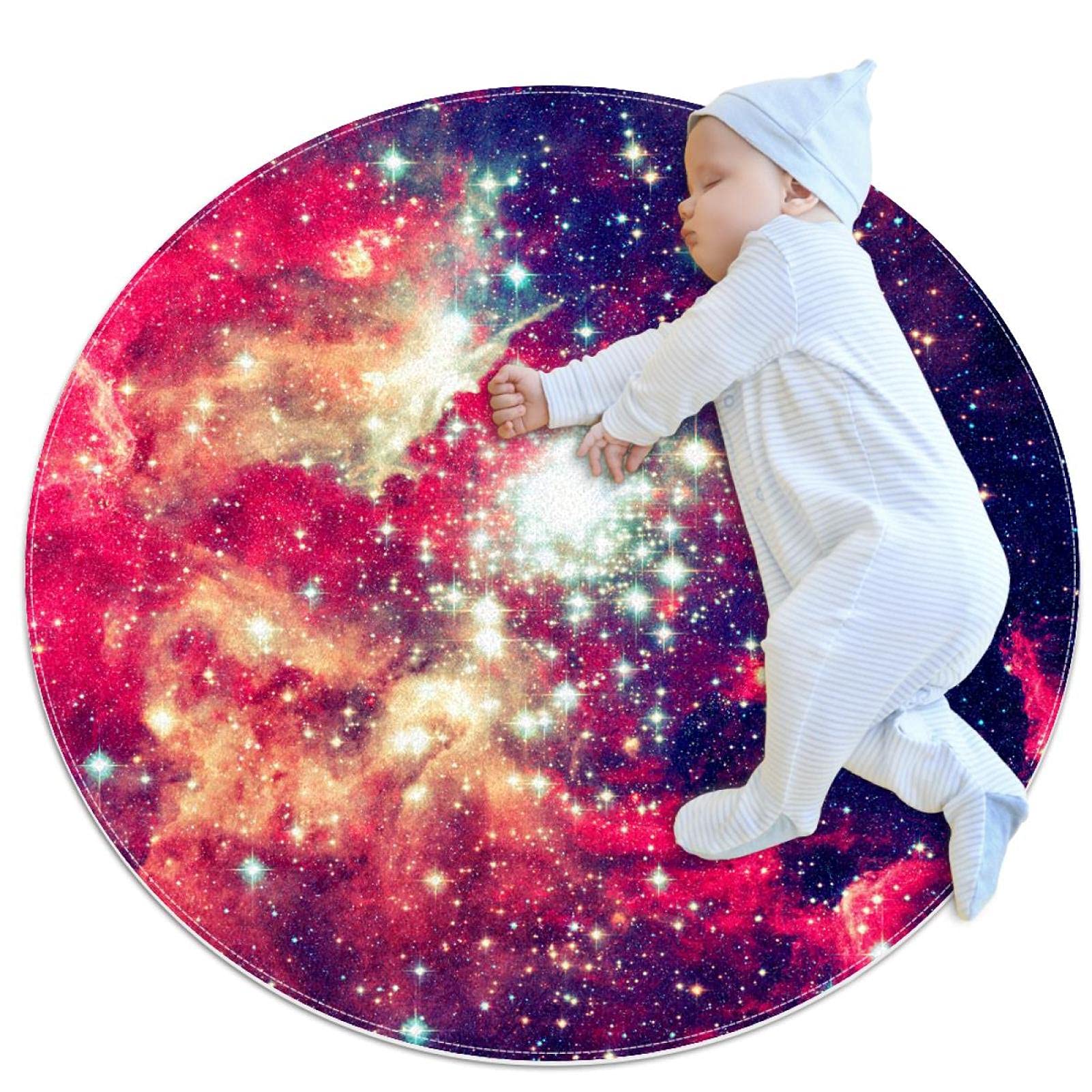 Tapis de sol circulaire poussière d'étoiles pour créer un cocon zen à la maison