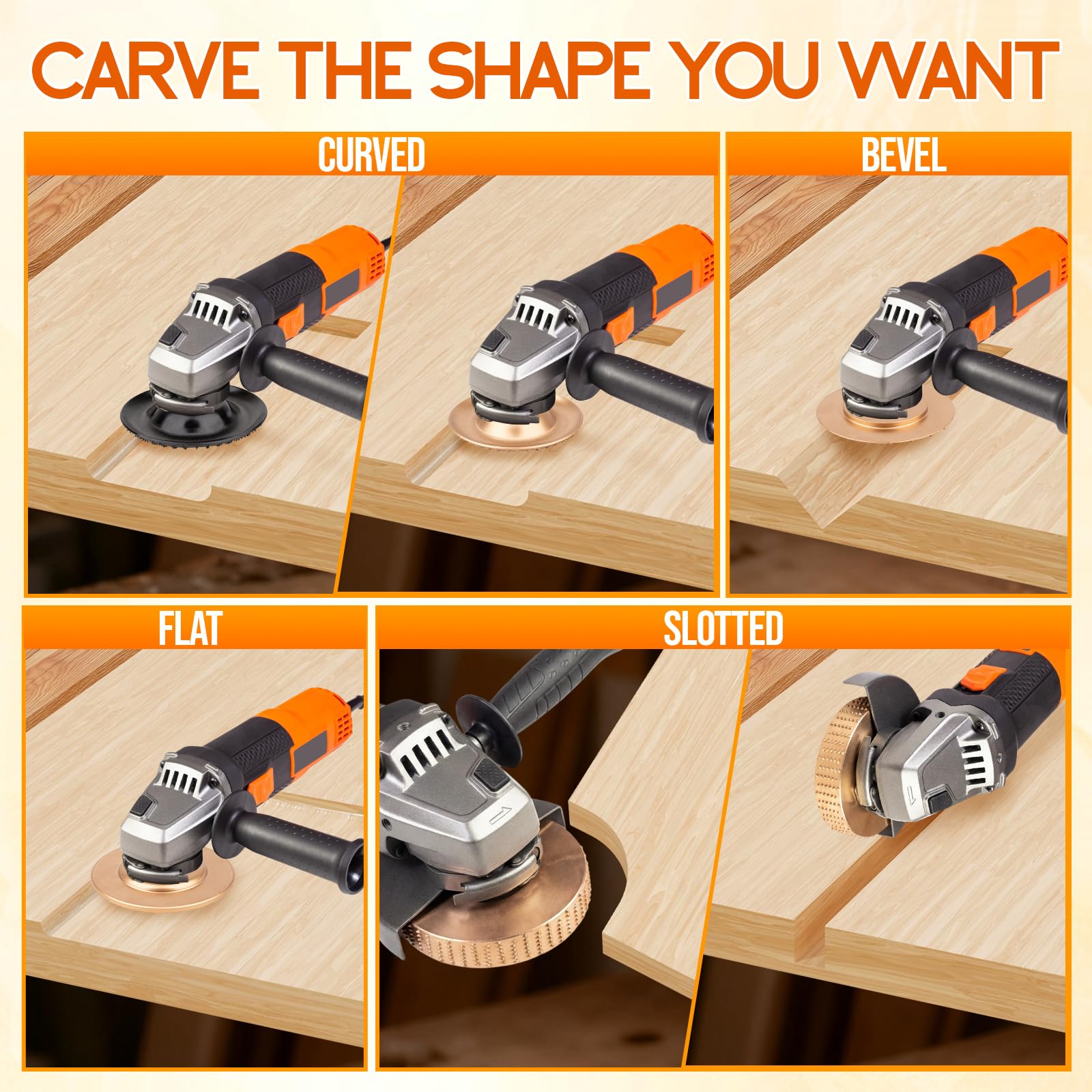 Wood Carving Discs - Angle Grinder Wheels -3