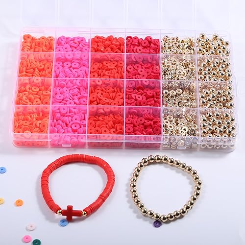 Miniatura 9 de PIPIDREAM Kit de 3000 pulseras de cuentas de arcilla amarilla, kit de fabricación de pulseras de amistad con cuentas de oro, kit de fabricación de