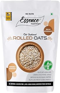 Essence Nutrition Certified Gluten Free Rolled Oats (1 KG) - Imported from Australia Price In India