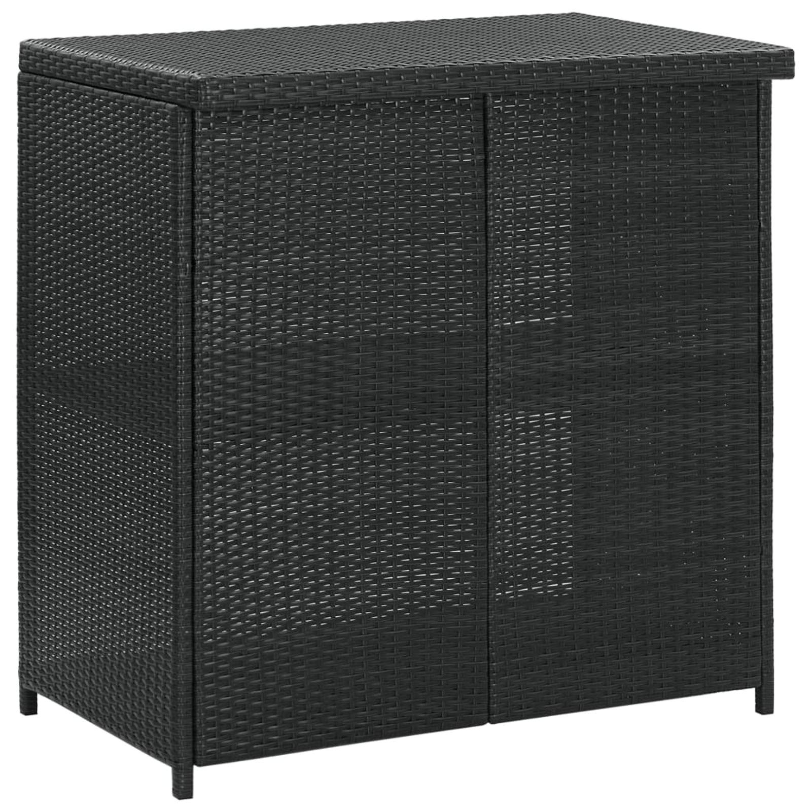 ARKEM Set da Bar 3 pz in Polyrattan Nero,Mobili Bar da Giardino,Angolo Bar da Giardino Cortile Esterno