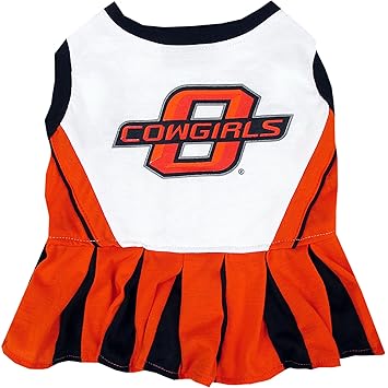 Pets First NCAA Oklahoma State Cowboys Dog Cheerleader Outfit, X-Small