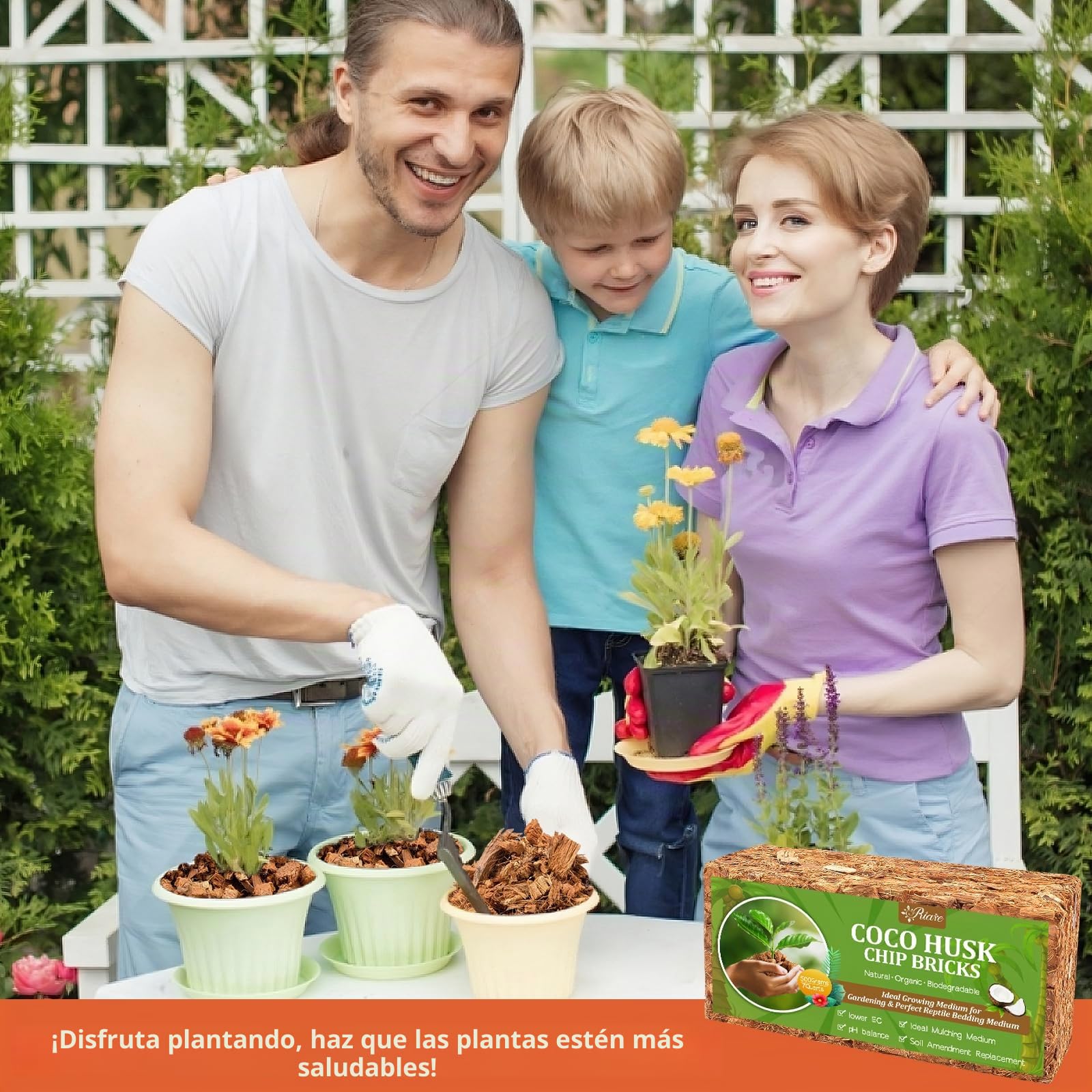 Riare Sustrato de chips de coco para plantas, sustrato de coco de alta expansión, mantillo de cáscara de coco para flores de jardín, hierbas, plantación (2)