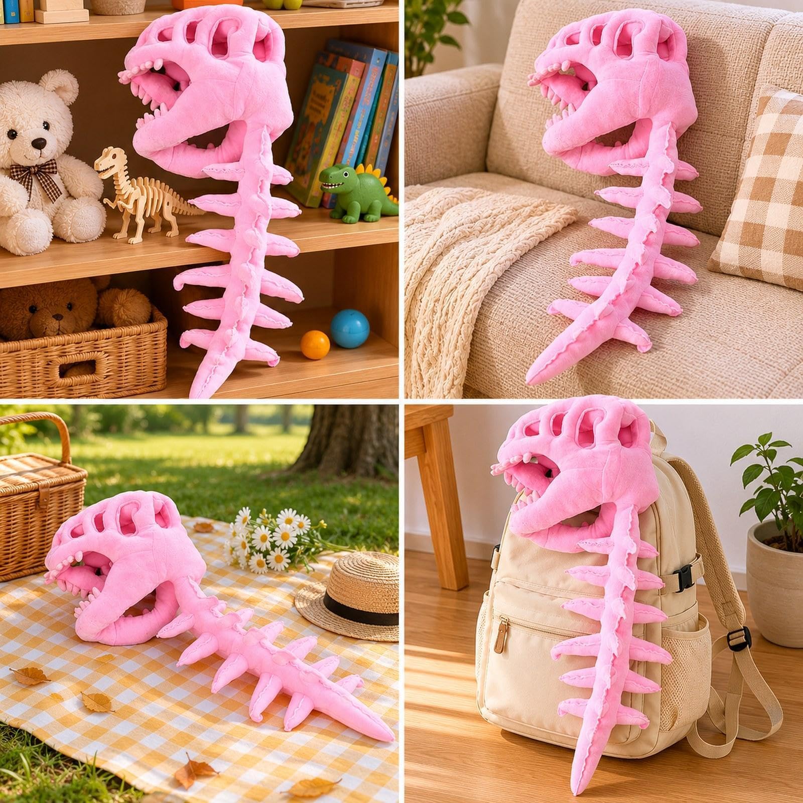 Sombrero de Disfraz de Dinosaurio, de Esqueleto, Vertebral, Diseño Novedoso en 3D para Cosplay, Tela Suave, Adecuado para Fiestas, 116 Cm