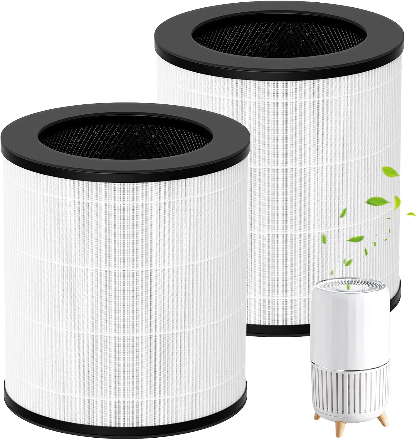 2 Pack AP-T200FL Replacement Filter Compatible with HoMedics AP-T200 AP-T2503 AP-T200-WT Air Purifier, 3-in-1 HEPA Activated Carbon Filters
