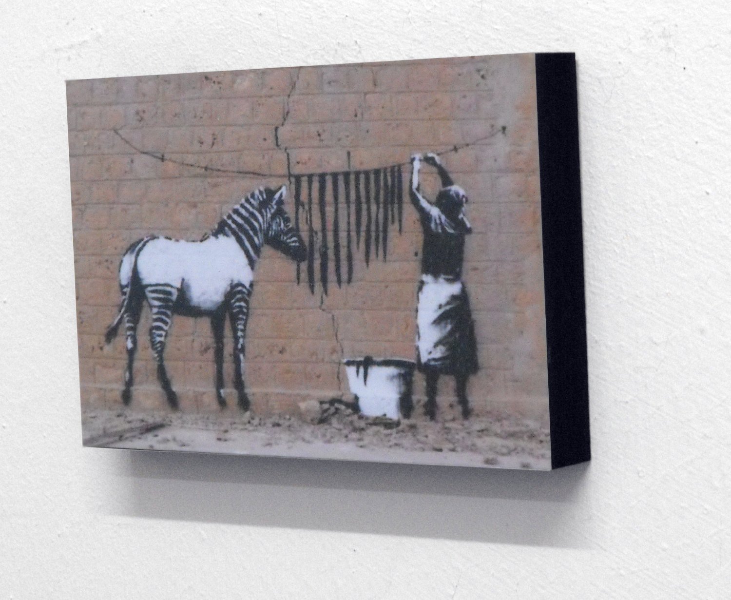 Camden Town Poster CompanyBanksy Zebra Stripes 6 x 4 Inches Postcard Size Block Mounted Print
