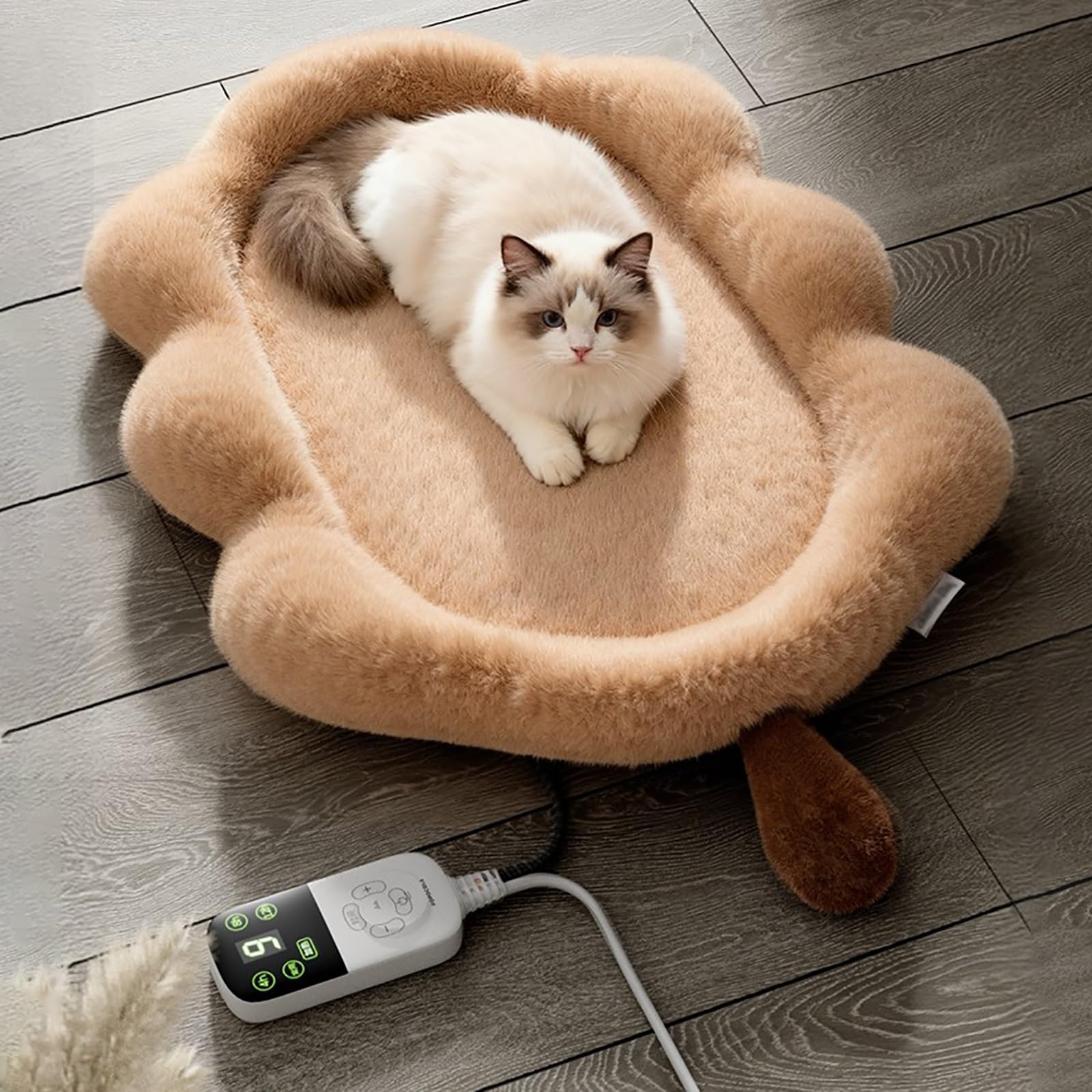 Tappetino Riscaldante per Gatti, Tappetini Riscaldanti per Cani, Design Staccabile, Temperatura Regolabile, Morbidi e Confortevoli, per Cani e Gatti(Large)