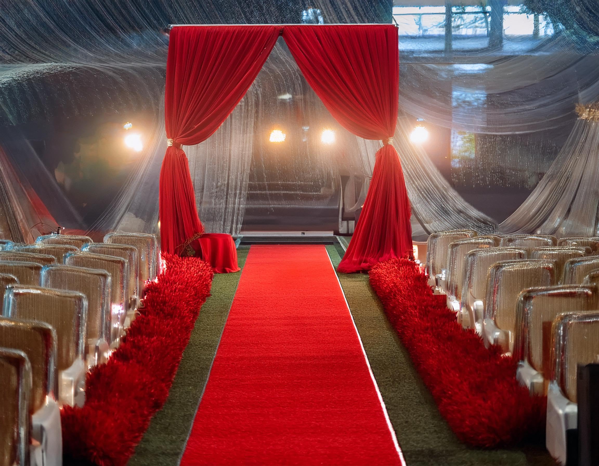 Tappeto rosso extra spesso, 9 x 3 m, per feste, con retro in