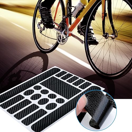 Miniatura 6 de Outus 3 piezas de protector de cadena para bicicleta, protector de marco de cadena, protector de película adhesiva para cadena de bicicleta, marco