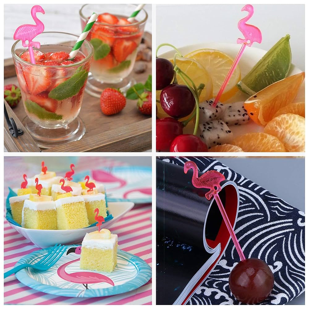 Amazon | Comicfs プラスチック製フラミンゴつまようじ 300個