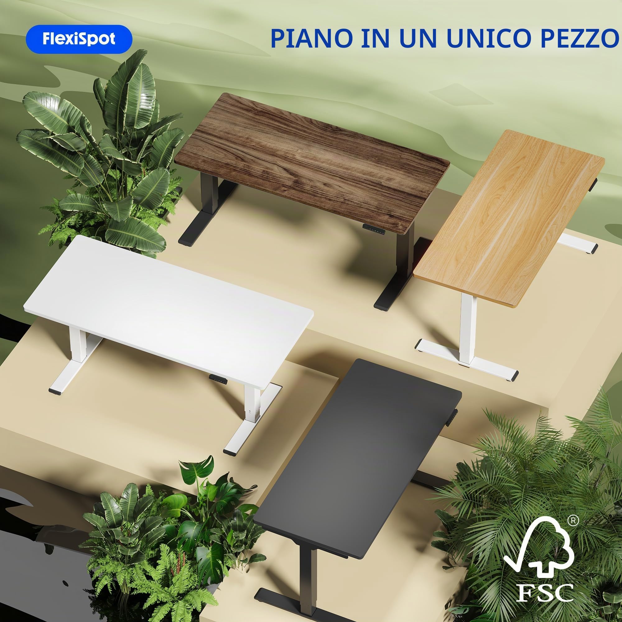 FLEXISPOT Piano da tavolo 200 x 80 cm, spessore 25 mm, piano da scrivania monoblocco, tavolo da ufficio fai da te, ideale per scrivanie regolabili in altezza (maple)