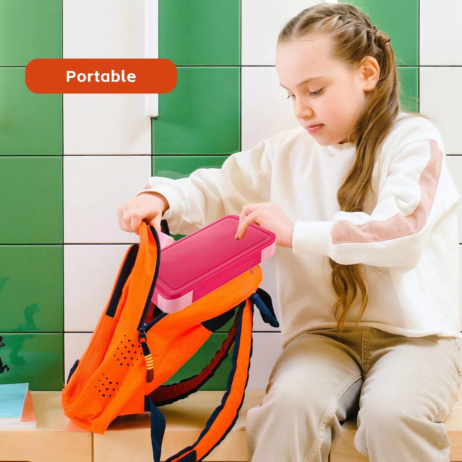 Brotdose Kinder Mit 5 Fächern - Auslaufsichere Bento Box Mit Löffel & Gabel