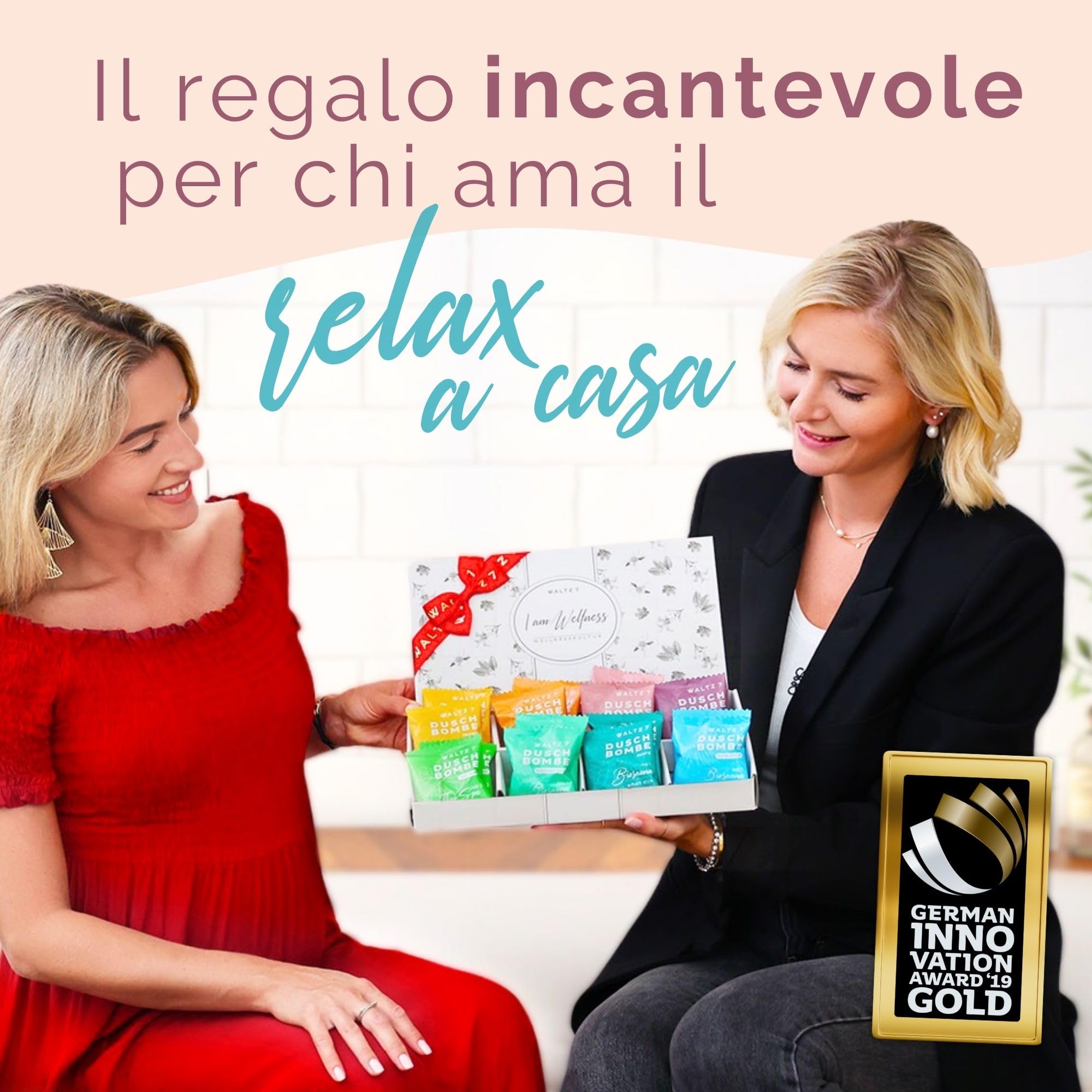 WALTZ 7 Set Bombe da Doccia, 16 Pastiglie, 8 Profumi Naturali, Aromaterapia per Relax e Benessere, Oli Essenziali, Idee Regalo Donna, Uomo, Compleanno, Originale Utile