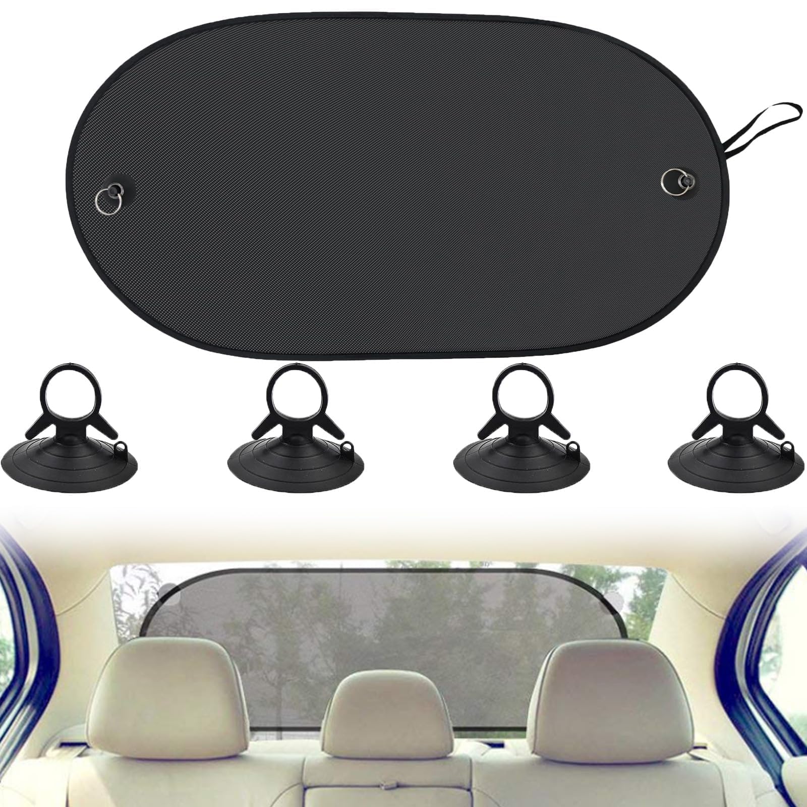 QIZUN 1 Pack Rear Window Sunshade for VW T4 | Typ 70 | Bj. 1990-2003, Car Back Windshield Shade UV Protection Mesh Screen Custom Fit Rear Interior Visor