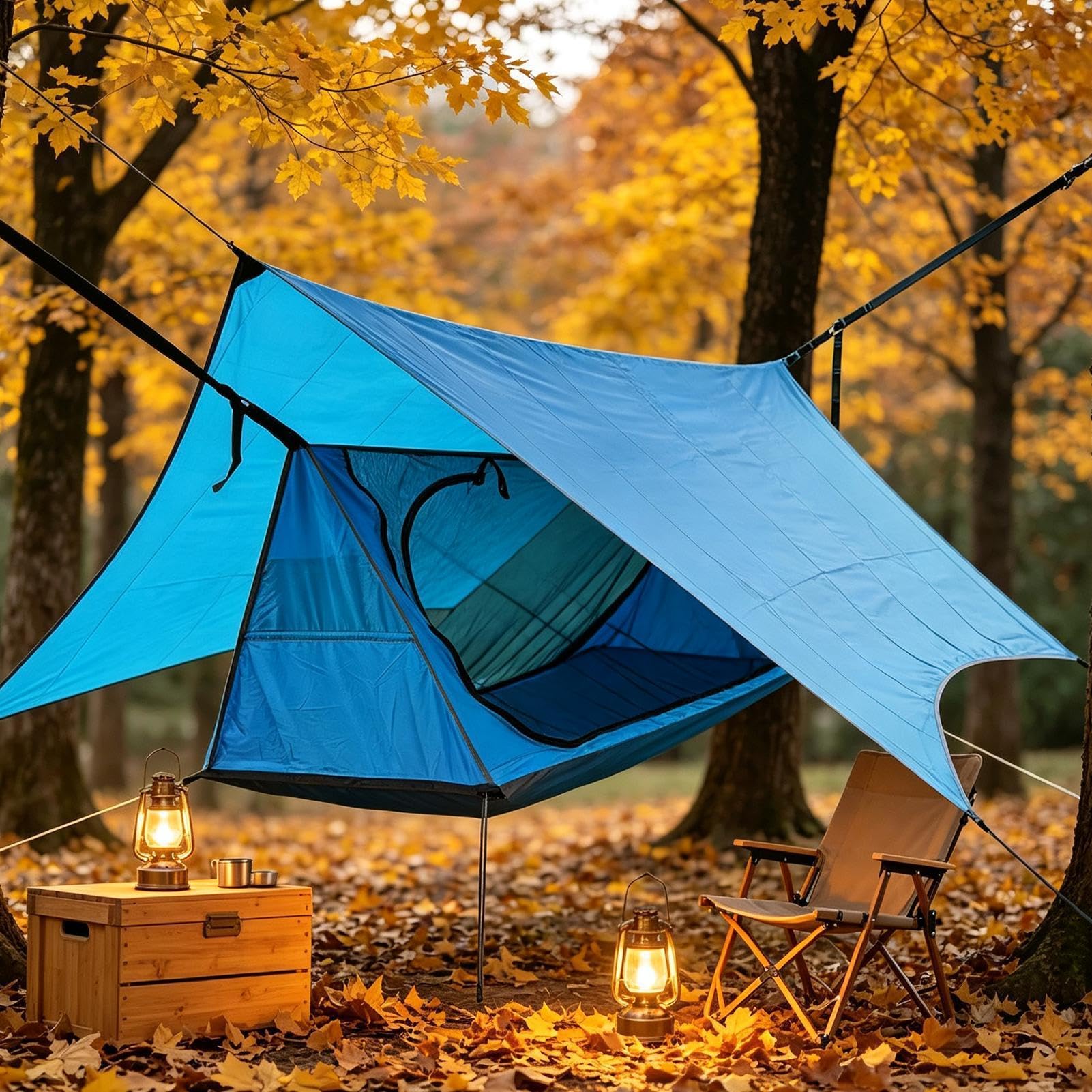 Namiot hamakowy z płaskim zamkiem błyskawicznym z płaskim łóżkiem