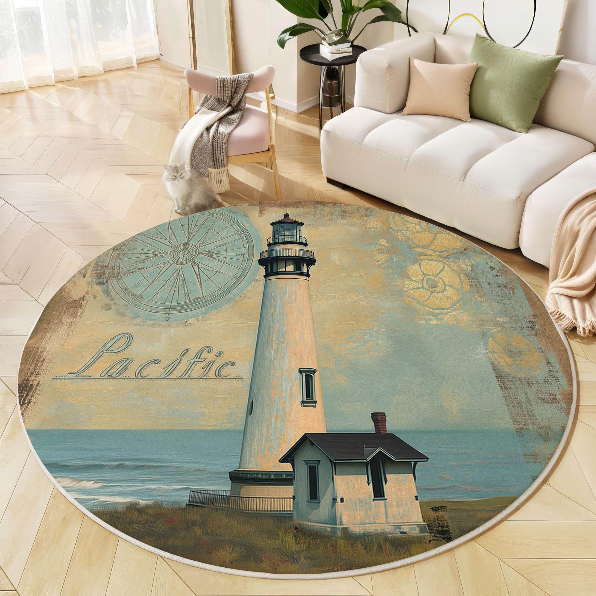 Tapis nautique vintage 100cm parfait pour la chambre de chevet