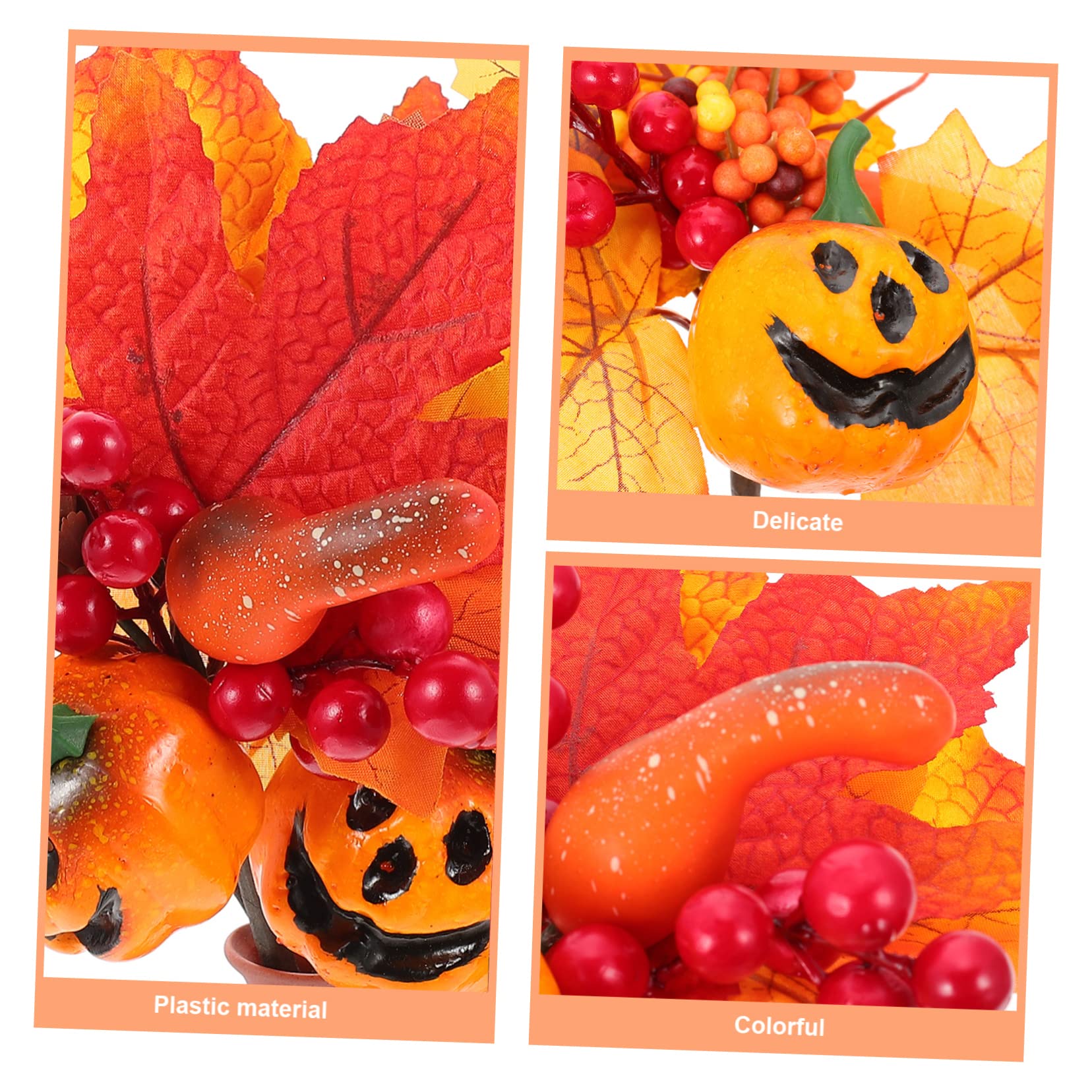 PRETYZOOM 3 Set Simulazione Di Rami Di Zucca Centrotavola Halloween Decorazione Casa Gonfiabile Ramo Di Acero Artificiale Raccolta Di Zucche Autunnali Foglia D'acero Artificiale 3 Pezzi*3