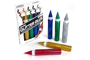ArtSkills Puffy Jumbo Rainbow Glitter Glue Pens for Fabric
