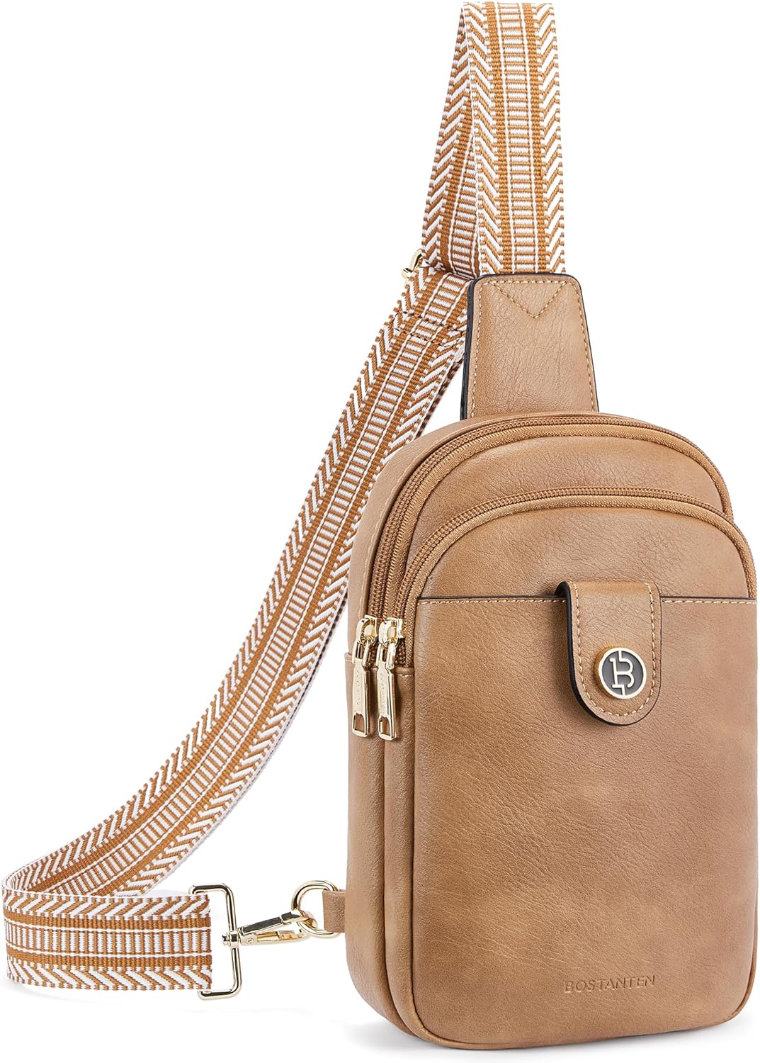 BOSTANTEN Small Sling Bag Crossbody Bags for Women Trendy Crossbody Purse Leather Chest Bag
