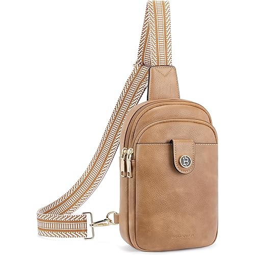 BOSTANTEN Small Sling Bag Crossbody Bags for Women Trendy Crossbody Purse Leather Chest Bag