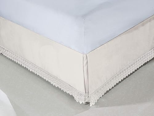 Miniatura 9 de Elegant Comfort  Plataforma de microfibra suave y sedosa con flecos de encaje, resistente a las arrugas y a la decoloración con caída de 15 pulgadas