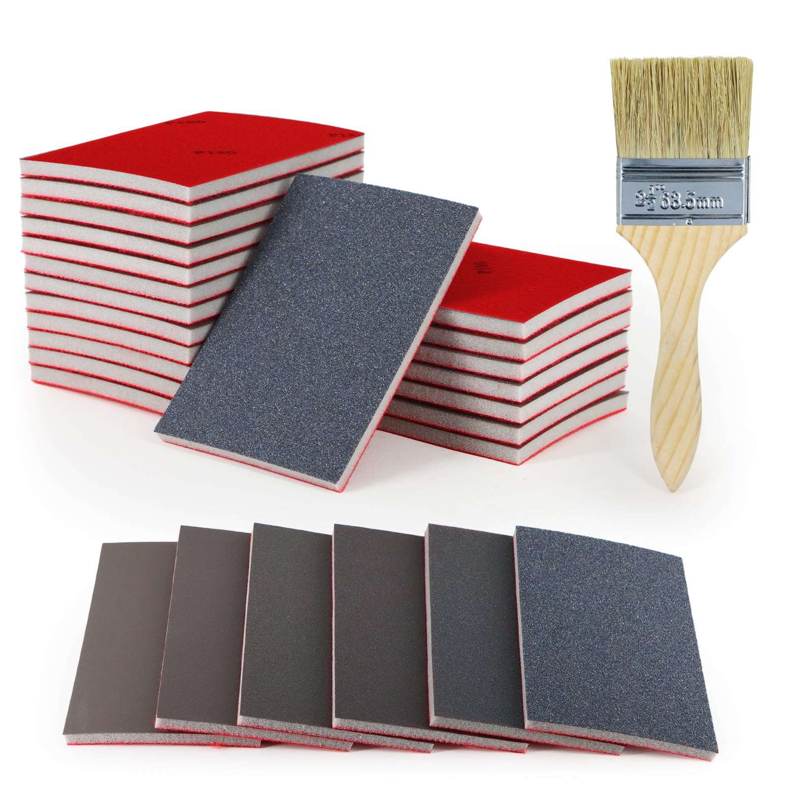 Set 20 Spugne Abrasive Con Grana 180-3000 | Lavabili E Riutilizzabili Per Legno E Metallo