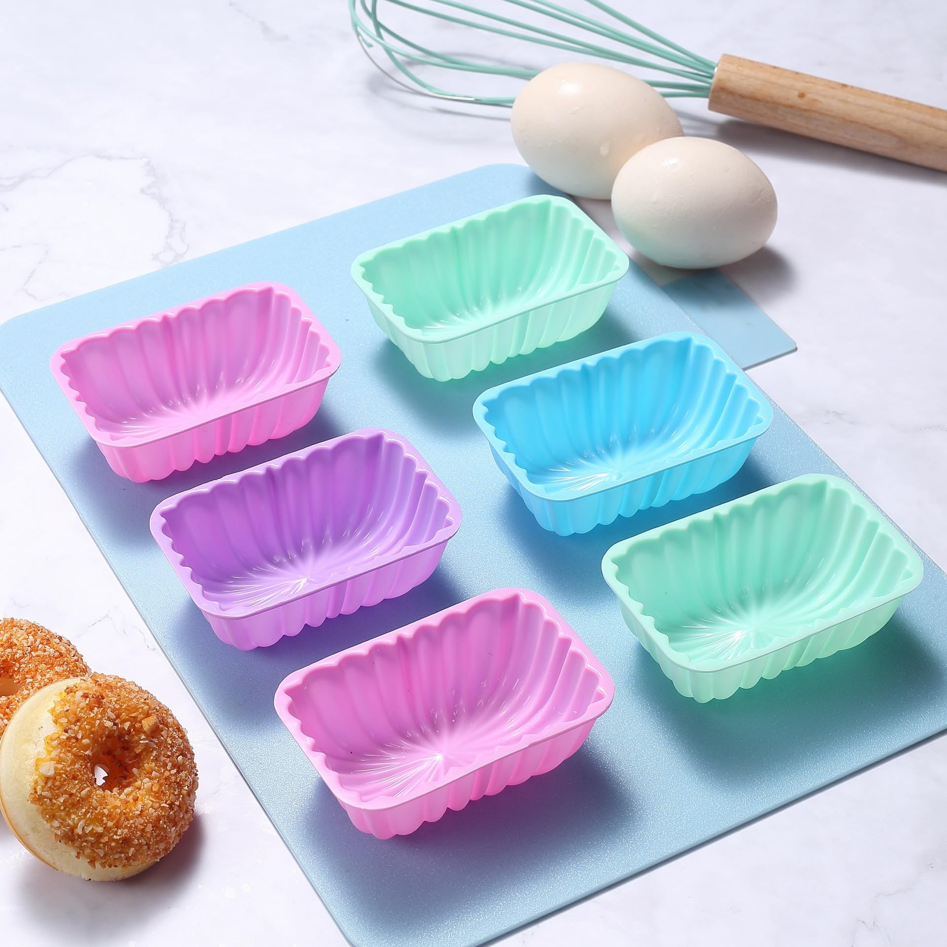 Mini Formy do Pieczenia Muffinów 12 Stuk Silikonowa Mini Forma Prostokątna Forma do Ciasta Mała Wielokrotnego Użytku