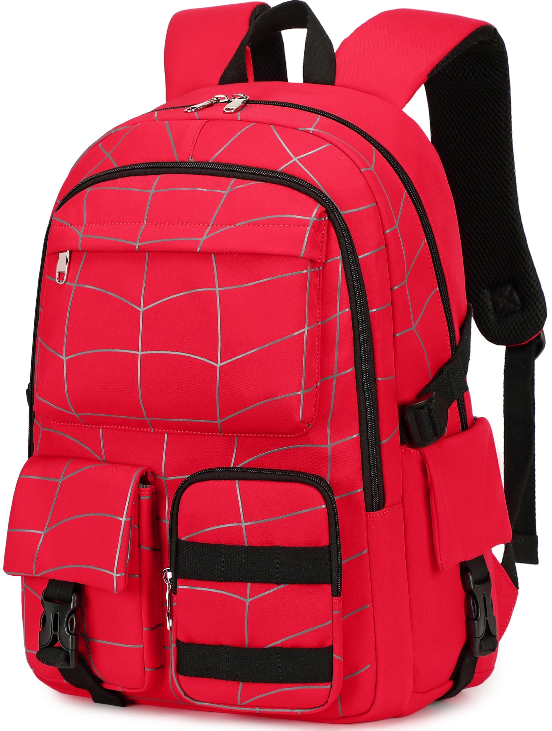 SHADOW VISION School Backpack for Boys Backpack Kids Backpack Boy Bookbag School Bag Boys Backpacks for Teens (Red)