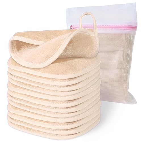 Paño removedor de maquillaje, toallas de maquillaje de 6 x 6 pulgadas, paño facial reutilizable para lavar la cara, paquete de 12 almohadillas