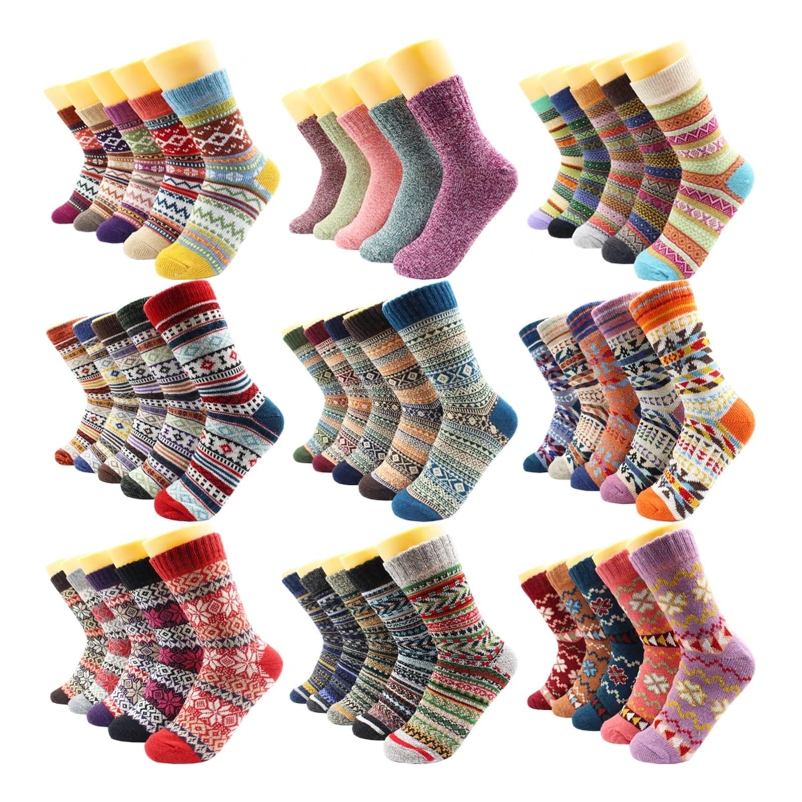 5 Pares De Calcetines Térmicos Lana Y Cachemira Gruesos For Mujer, Ideales For El Invierno. Estilo Europeo-americano, Modernos E Informales
