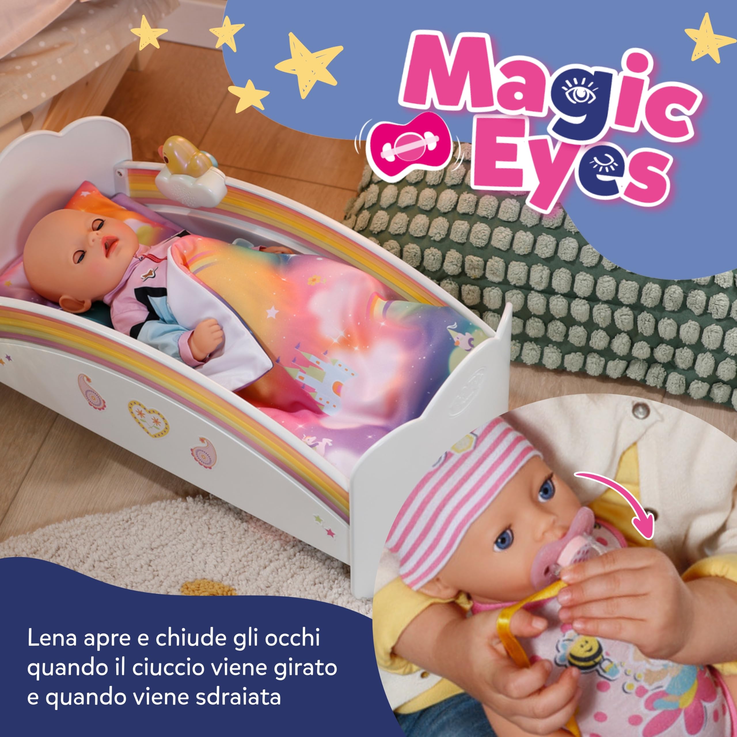 BABY born Lena (Little Baby Girl) - Bambola di 36 cm - 7 funzioni incl. accessori e tutina - Funziona completamente senza batterie - Adatta a bambini a partire da 1 anno