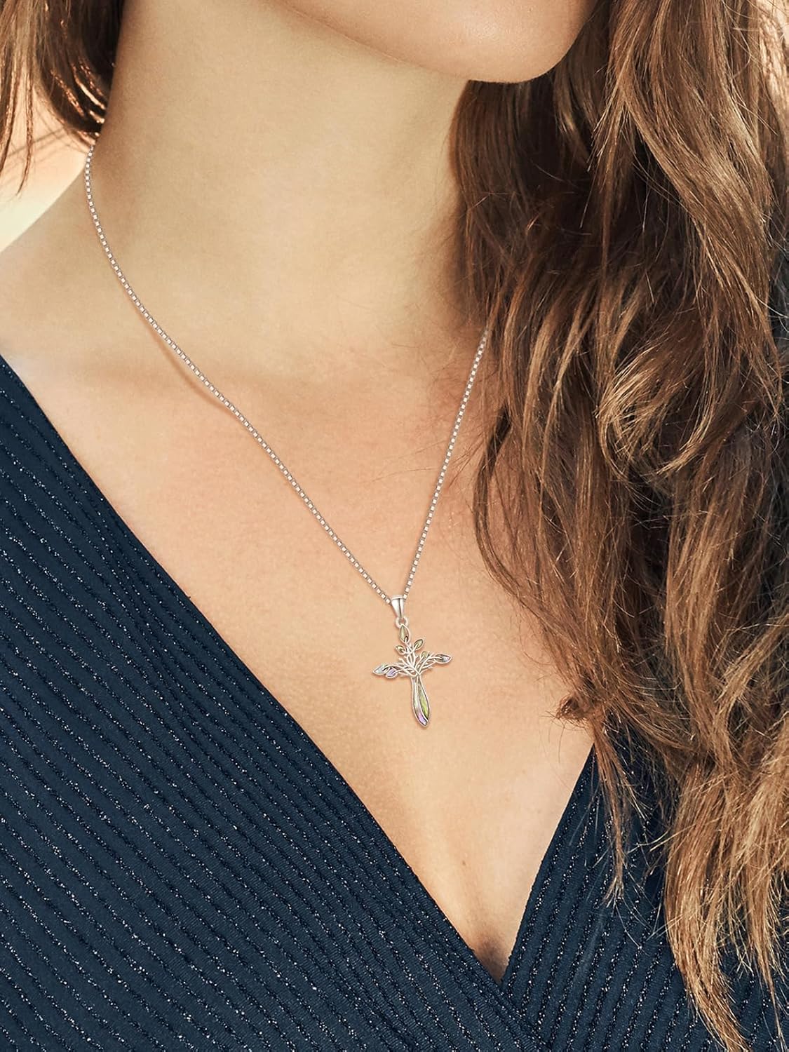 Dreamboat Cross Necklace for Women Sterling Silver Cross Pendant Confirmations Baptisms Religious Christian Valentine Gifts Cross Jewelry for Mom - Image 4