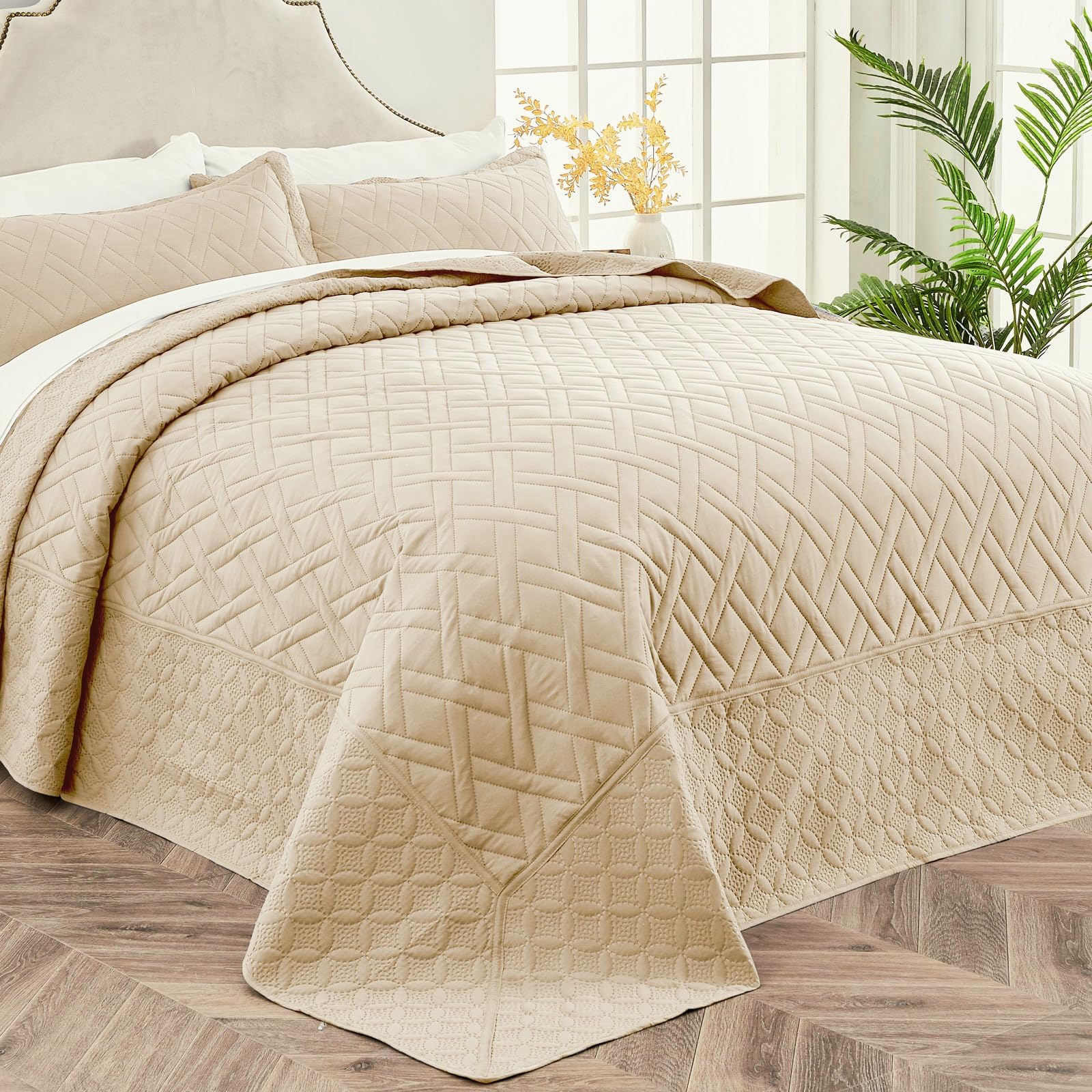 Oversized King Bedspreads 128x120 for Split Adjustable Bed
