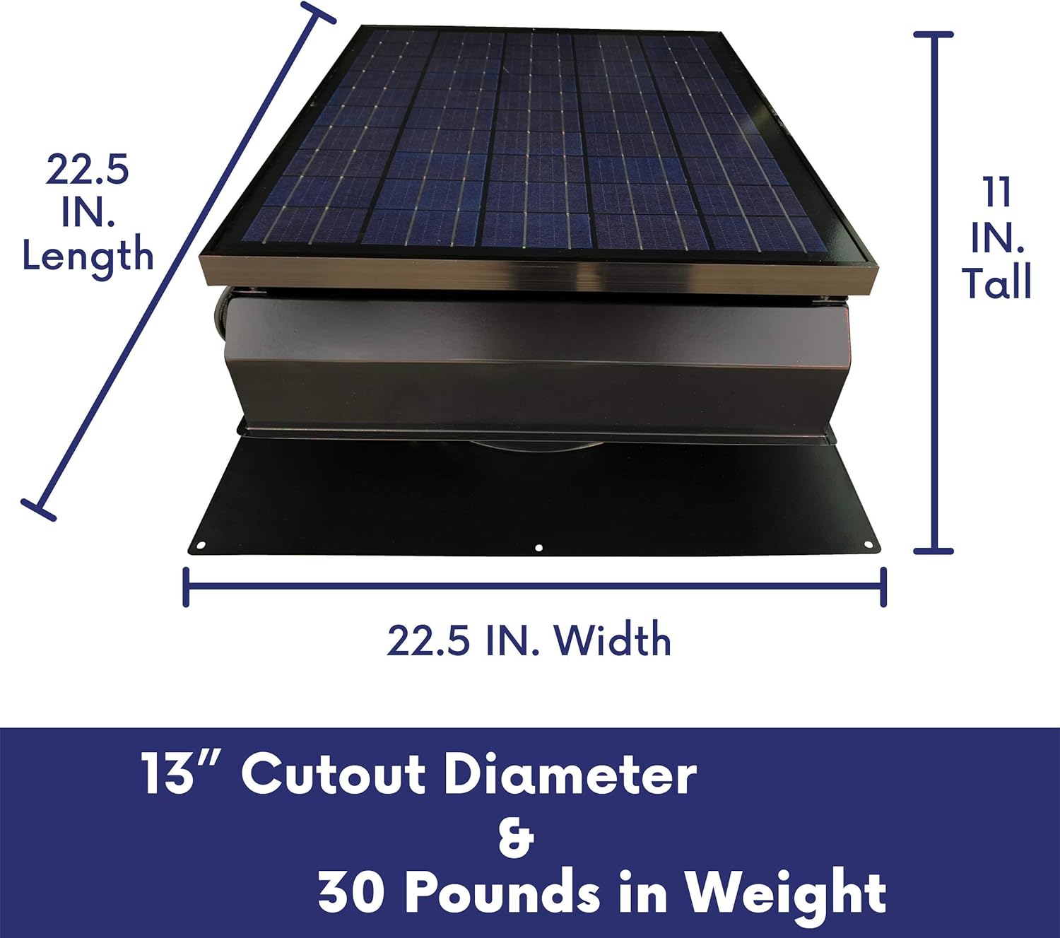 Remington Solar Builder Series 40 Watt Solar Attic Fan - Includes 110V Adapter for auto-Run Night time Operation - Image 2