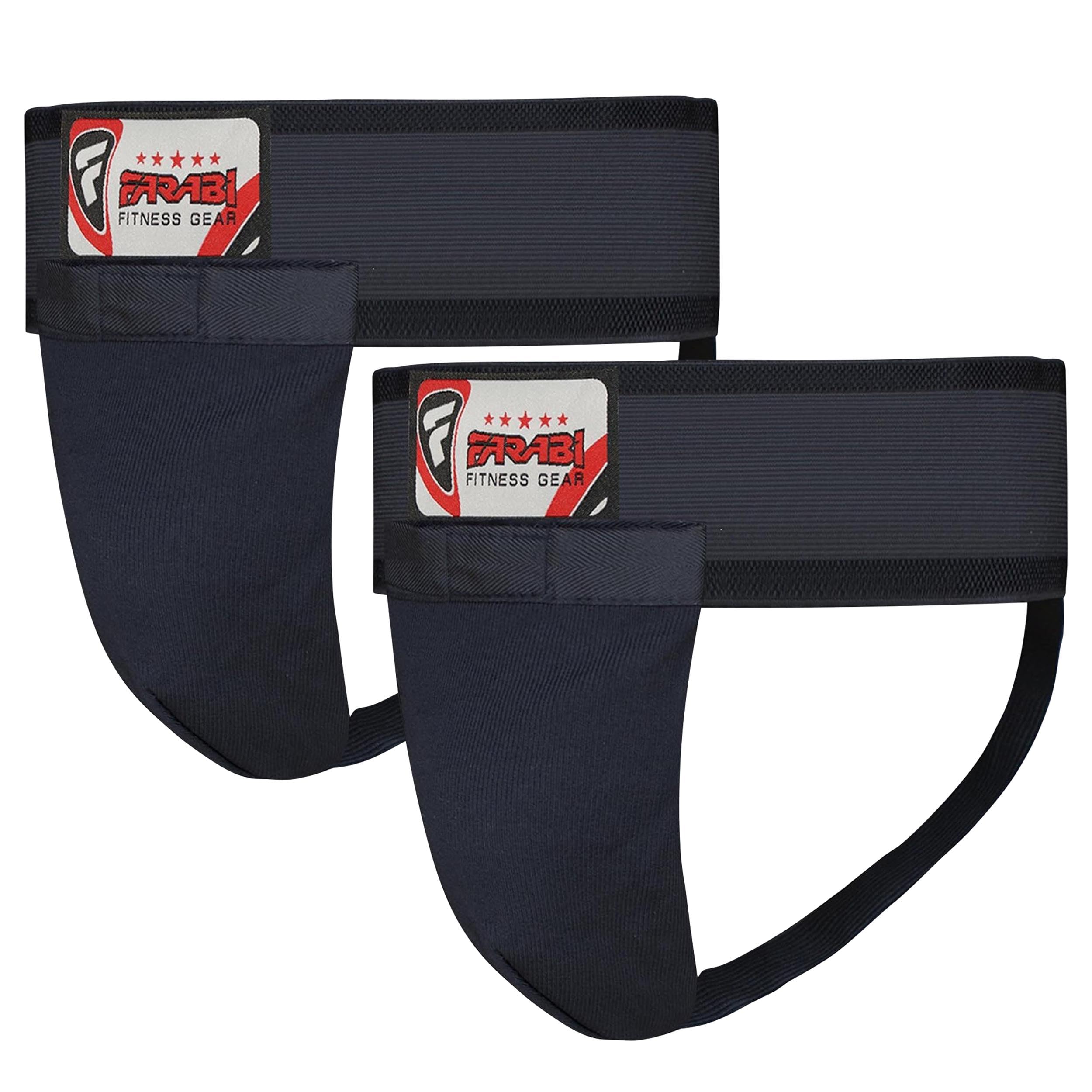 Farabi Kids Groin Guard age 5-12 Years Boxing Kickboxing, Krav Maga Training Groin Protector (Black (Pack of 2))