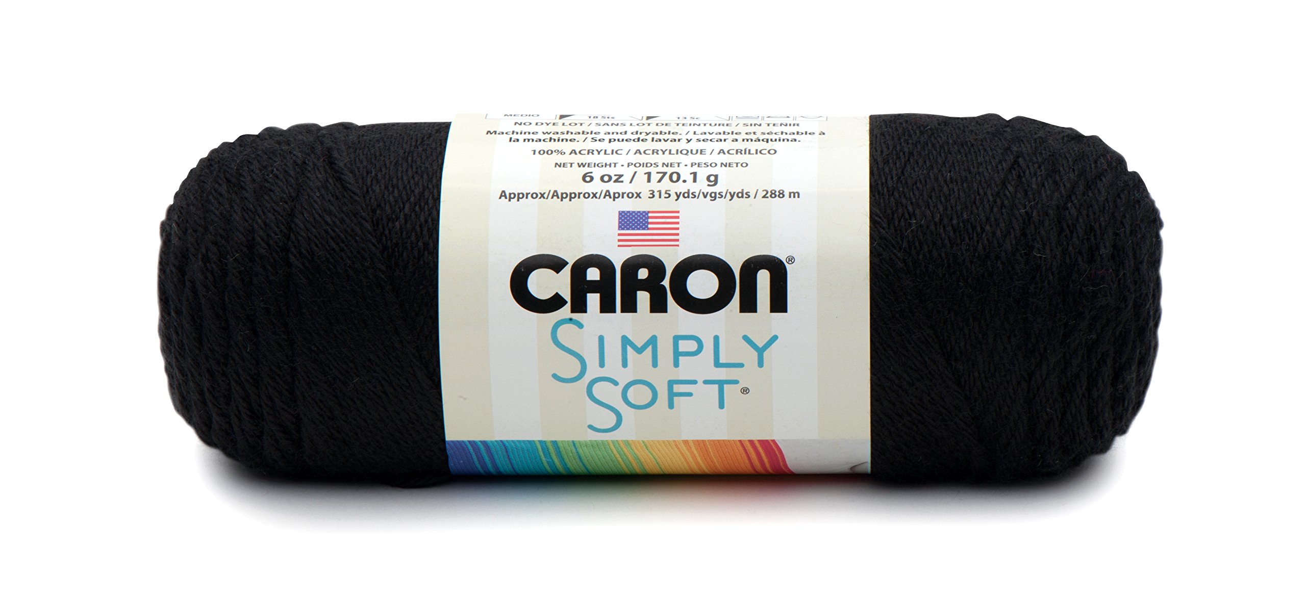 Caron Simply Soft Yarn 6oz (9727) Black By The Each
