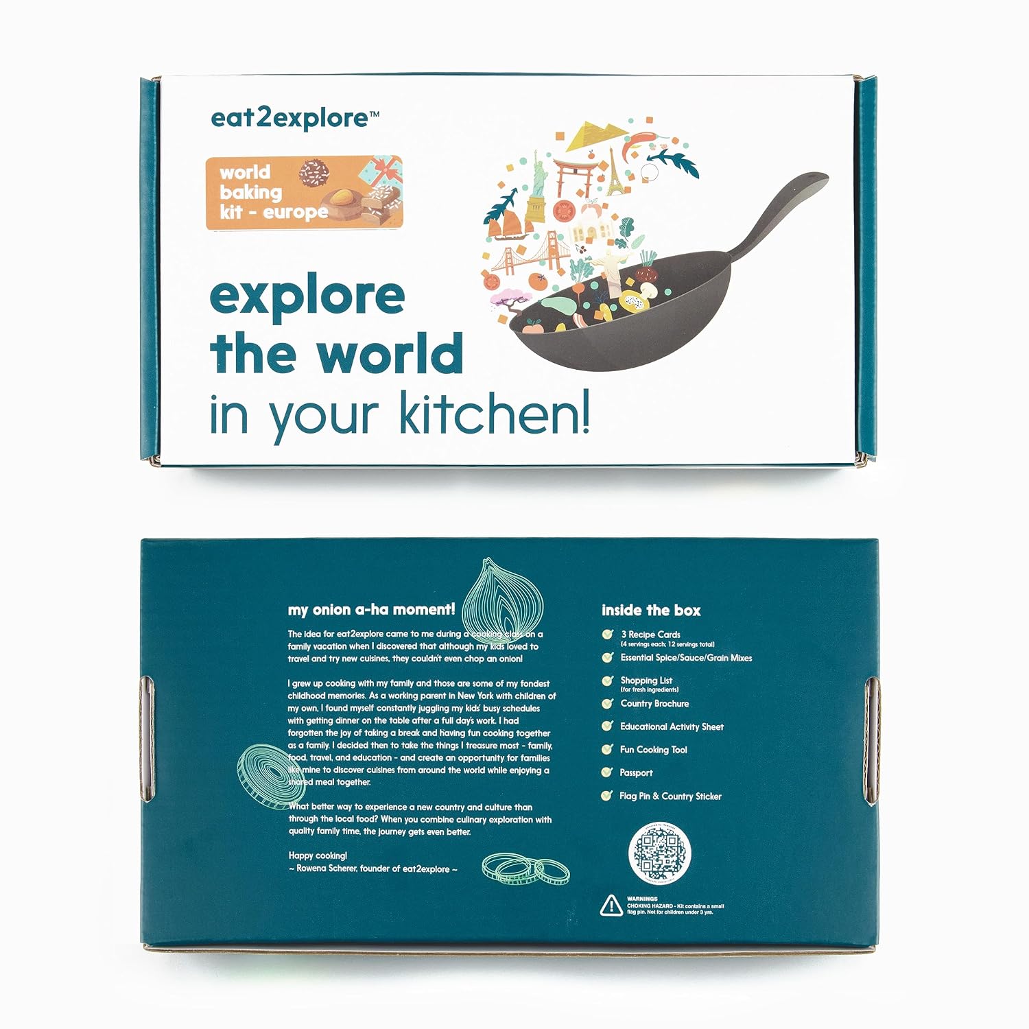 eat2explore Kids Real Dessert Baking Kit for Families | Includes 3 Recipe Cards from Sweden, Croatia and Austria with Key Ingredients, Baking Tools, Perfect for Families and Homeschooling | Europe image 3