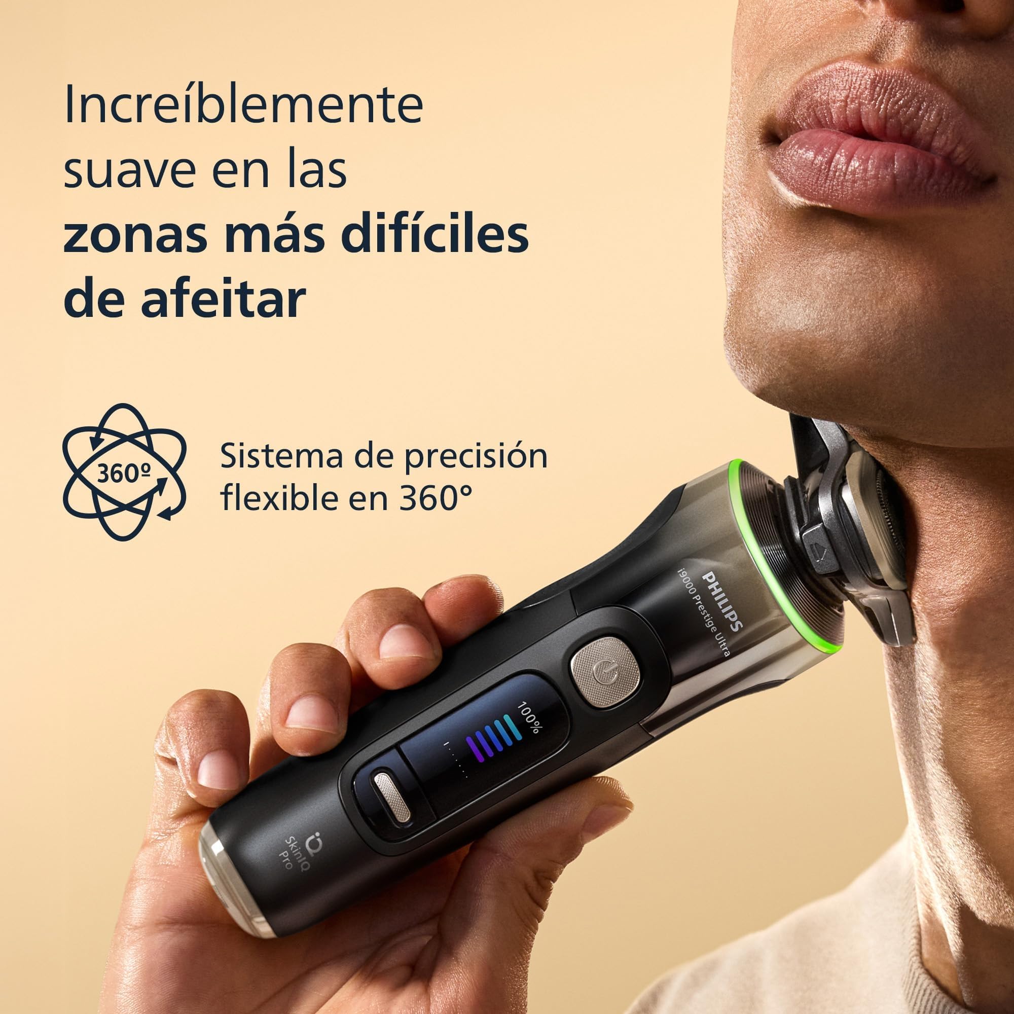 Philips i9000 Prestige Ultra, Afeitadora Eléctrica Hombre, Máquina de Afeitar Barba en Seco y Mojado, Tecnología SkinIQ Pro, Base de Carga, Recargable, Estuche Premium, Centro de limpieza, XP9405/31